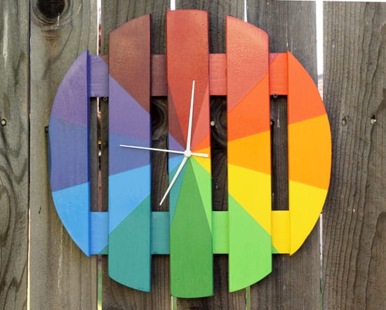 15-Colorful-Outdoor-Wood-Clock