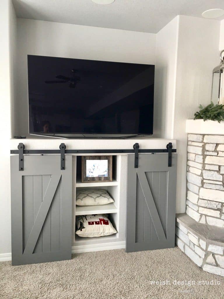 Barn Door Built-In Entertainment Center