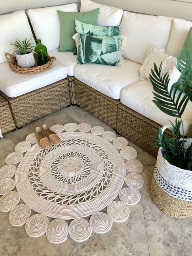 Outdoor Rug on the cheap (an easy DIY project!)