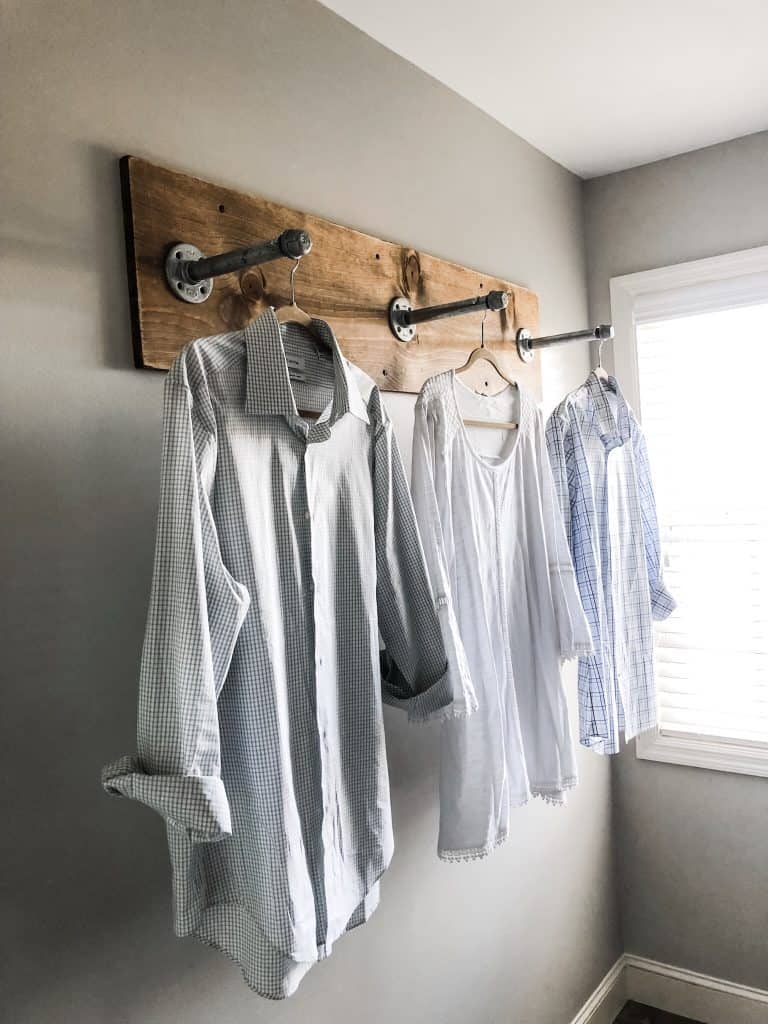 DIY Wall Mounted Clothing Rack