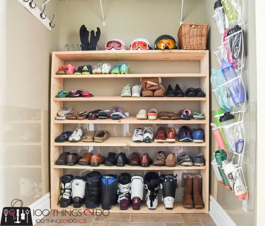 Budget-Friendly DIY Accent Wall Ideas  Garage shoe storage, Diy shoe  storage, Homemade shoe rack