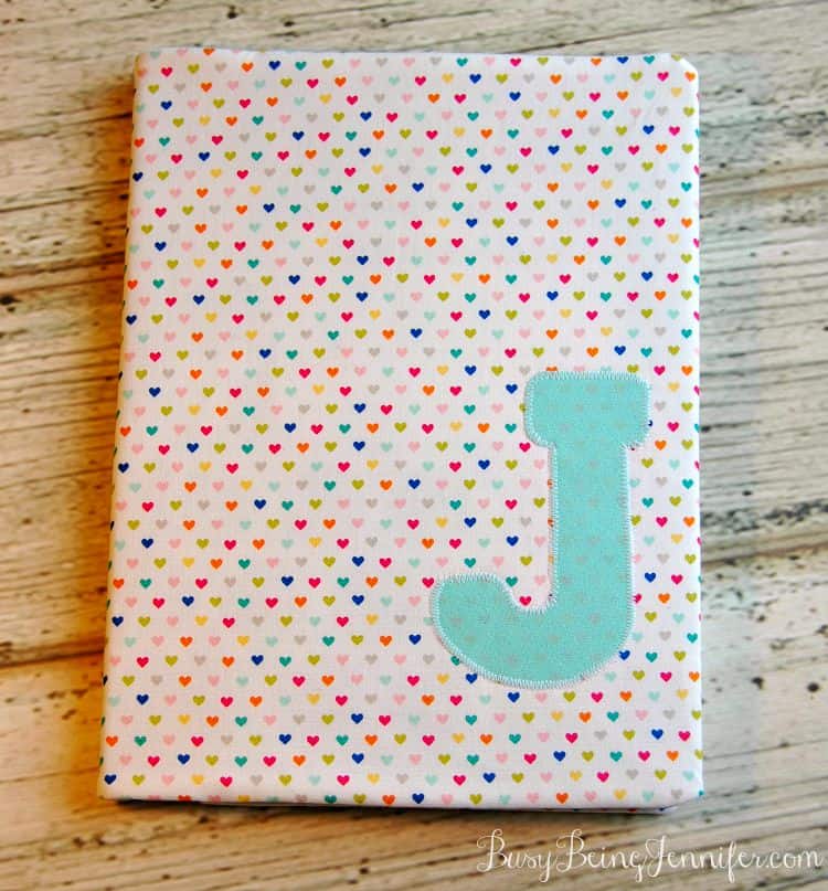 Initialed Fabric Notebook Cover