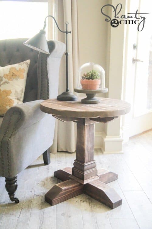 DIY Round Pedestal Side Table