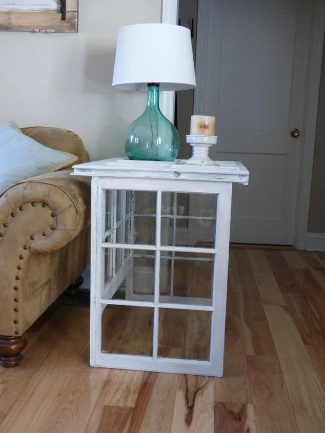 Upcycled Old Windows Side Table