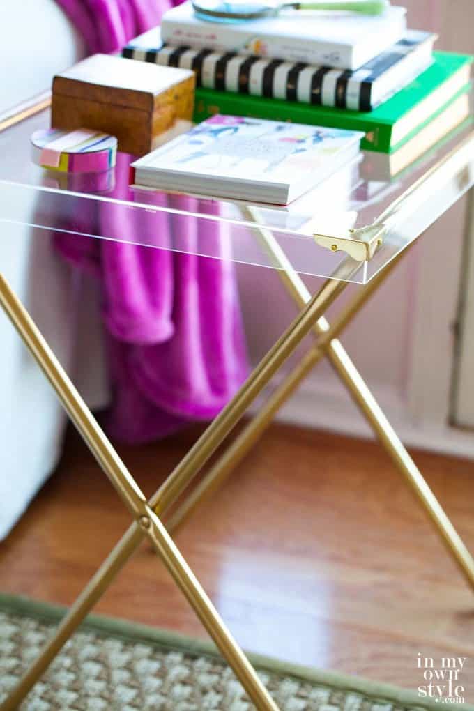 Repurposed Acrylic Side Table