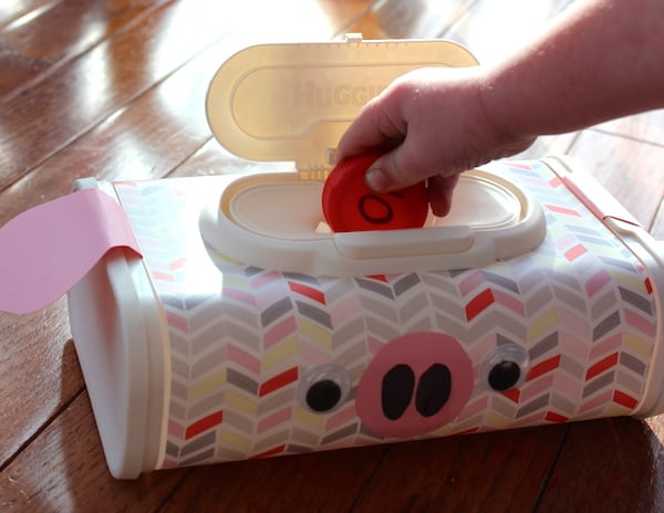 Recycled Baby Wipes Container Piggy Bank