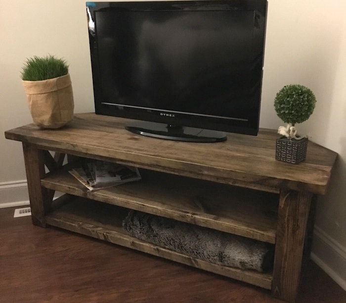 Rustic Corner Media Stand