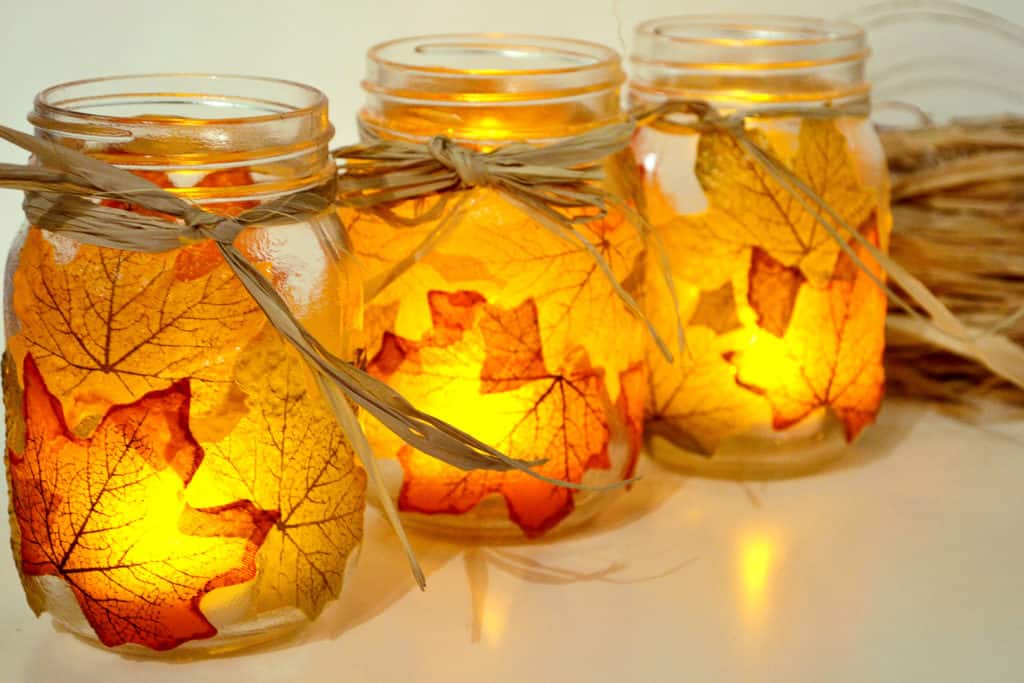 Autumn Leaf Candle Jar