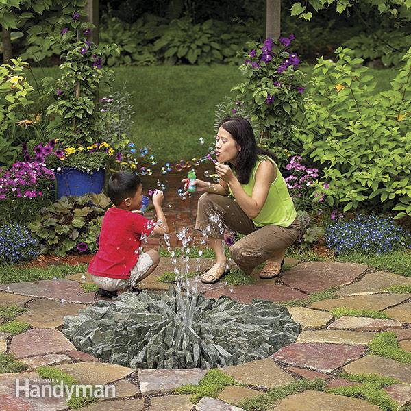 Modern Rugged Stone Fountain