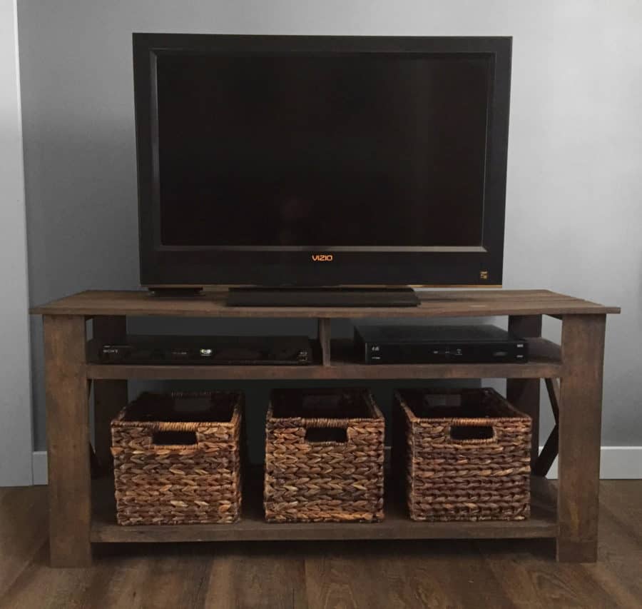 DIY Shelf Cabinet--{Easy Basic TV Stand Shelf Idea!}