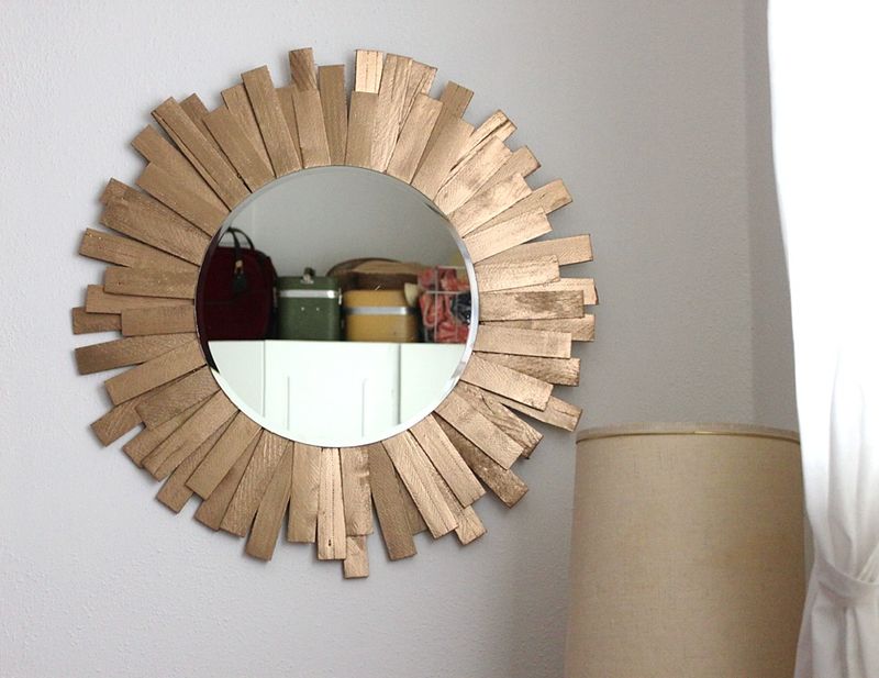 Wood Starburst Mirror Frame