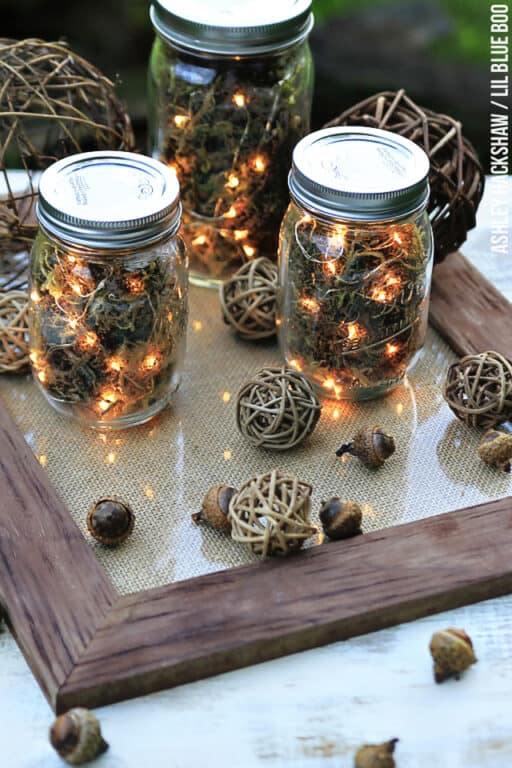 Woodsy Firefly Candleholder Centerpiece