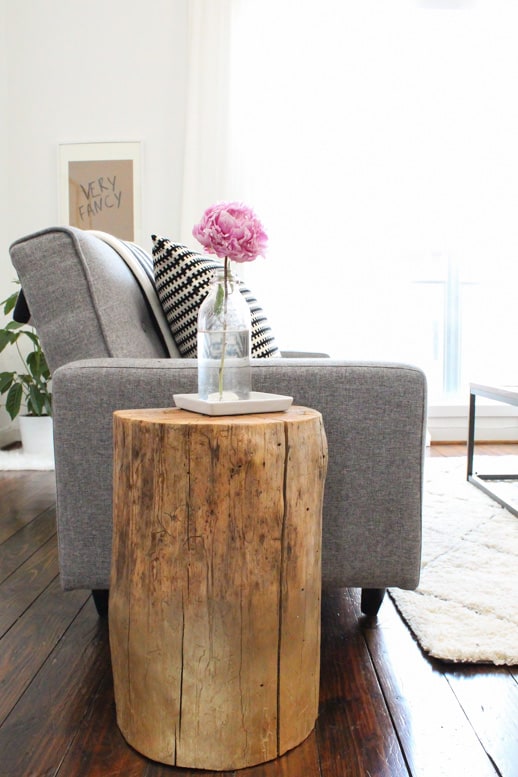 Ombre Stump Side Table