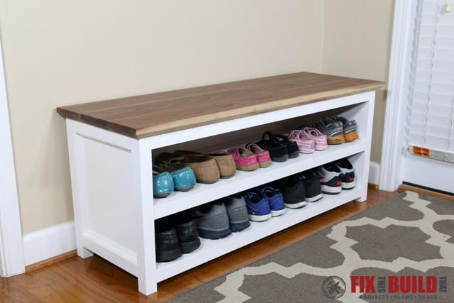 Entryway DIY Shoe Rack - Angela Marie Made