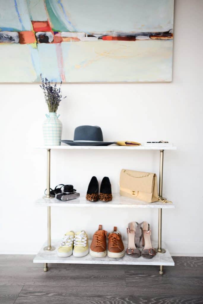 Gold & “Marble” Shoe Rack