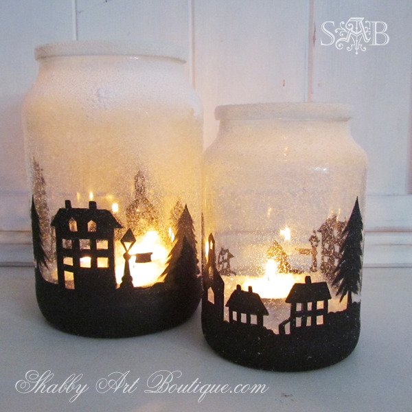 City Silhouette Lighted Candleholder