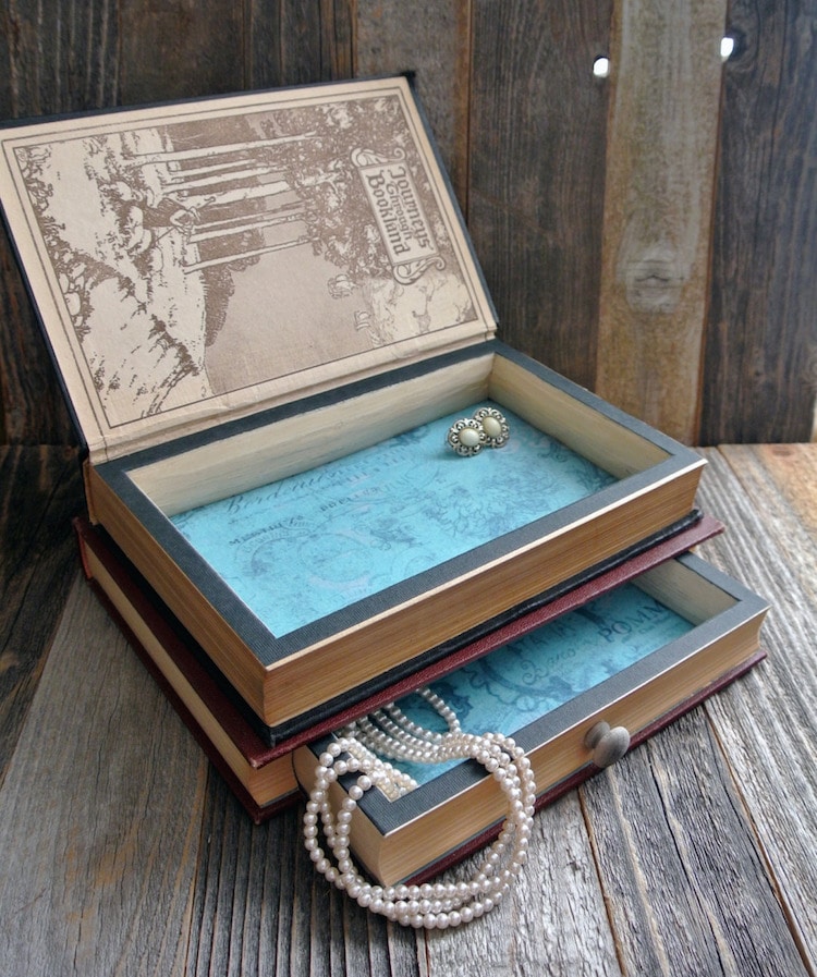 Antique Book Jewelry Box