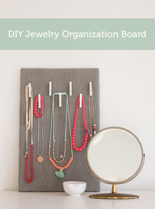 Burlap Board Jewelry Organizer