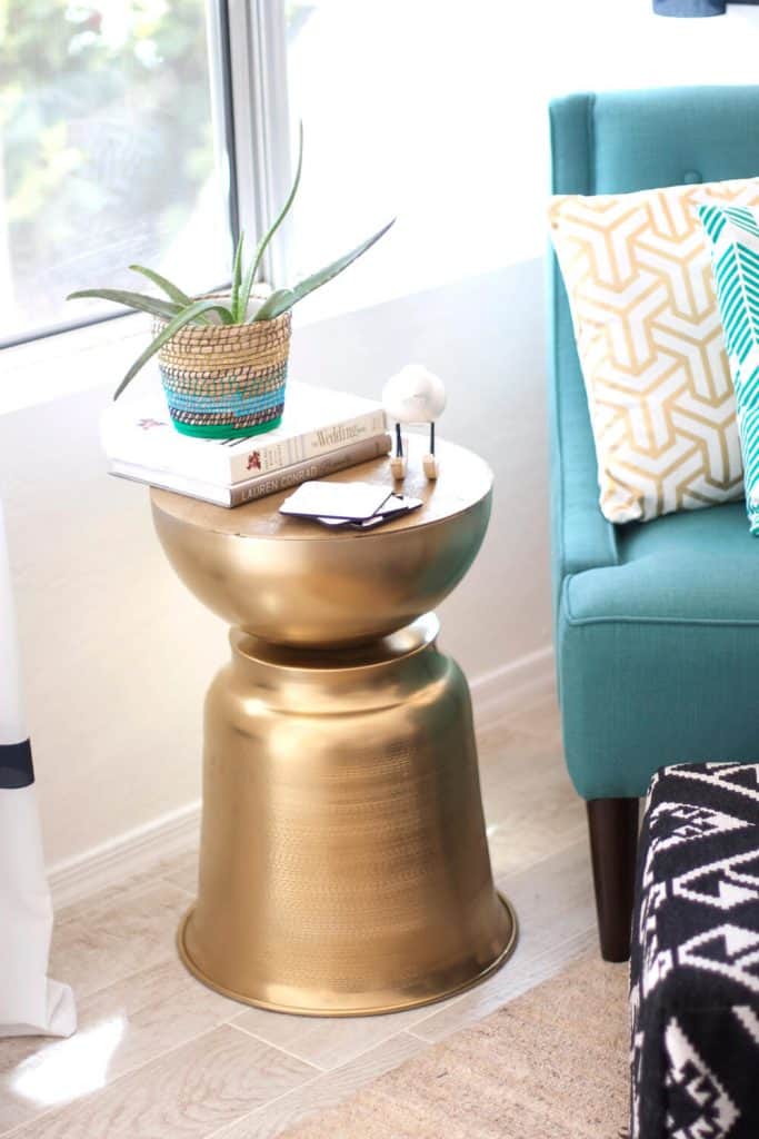 West Elm Knockoff Gold Side Table