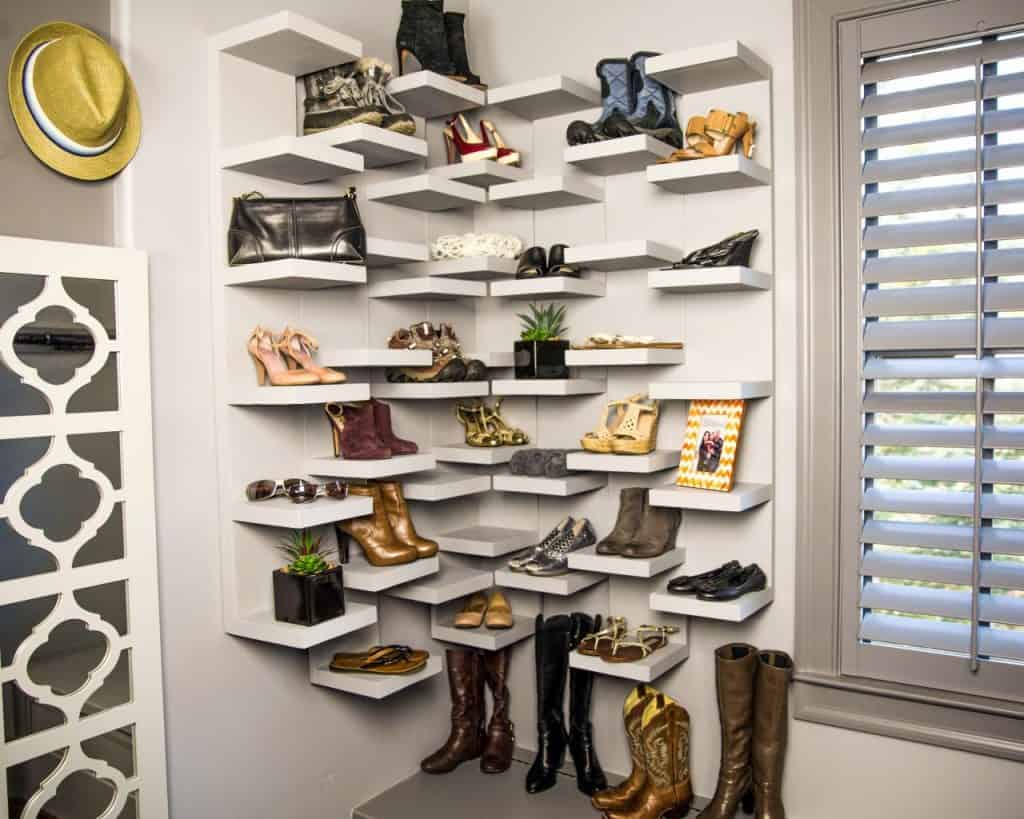 Multi-Level Corner Shoe Rack