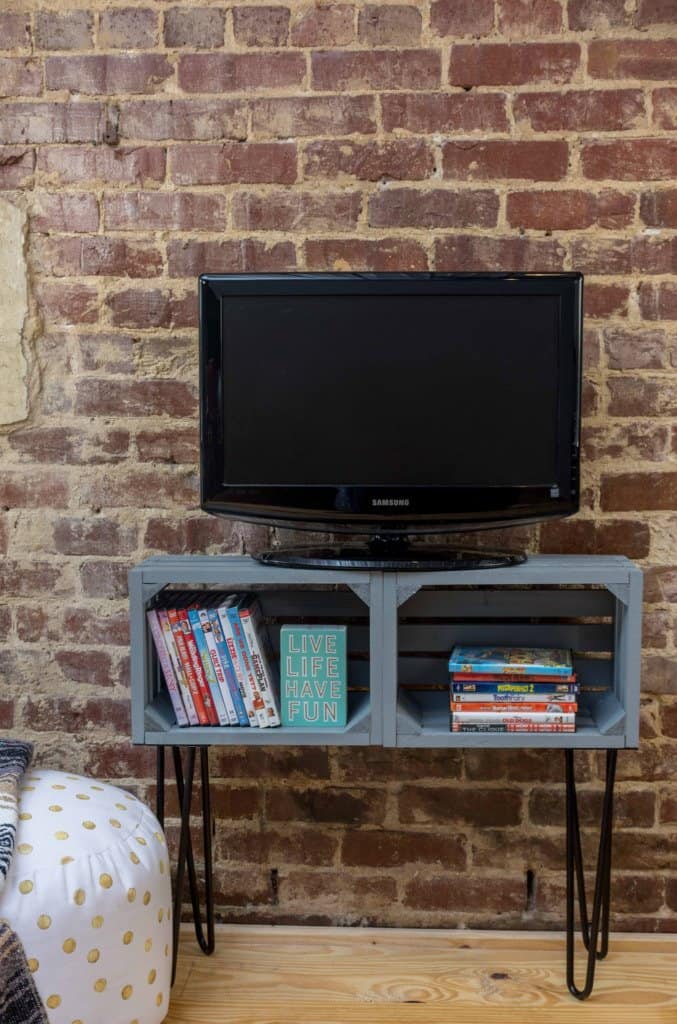 Pin Leg Crate TV Stand