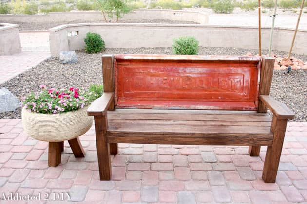 Upcycled Tailgate Bench