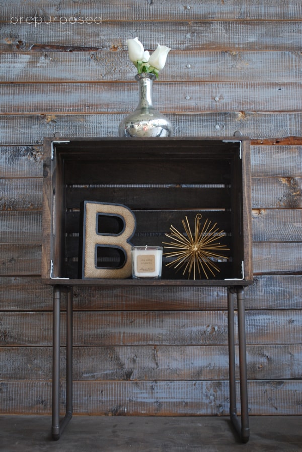 Crate and Pipe Industrial Side Table