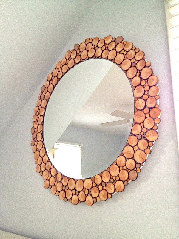 Wood Slice Mirror Frame