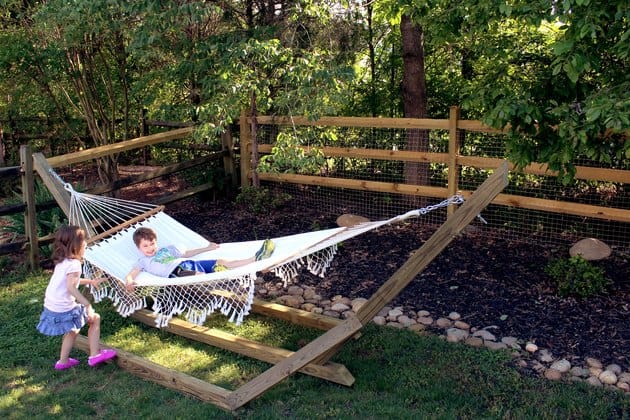 Free-Standing Wooden Hammock Stand