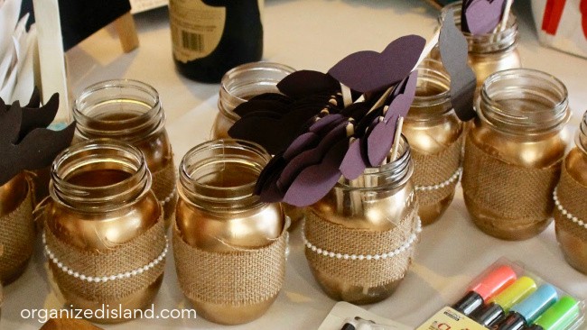 Gold and Burlap Centerpiece