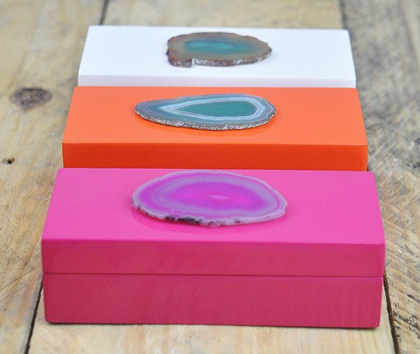 Mini Agate Slice Jewelry Box