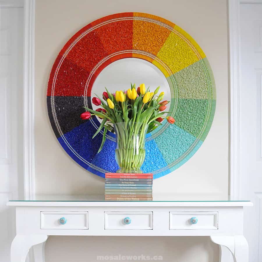 Mosaic Color Wheel Mirror Frame