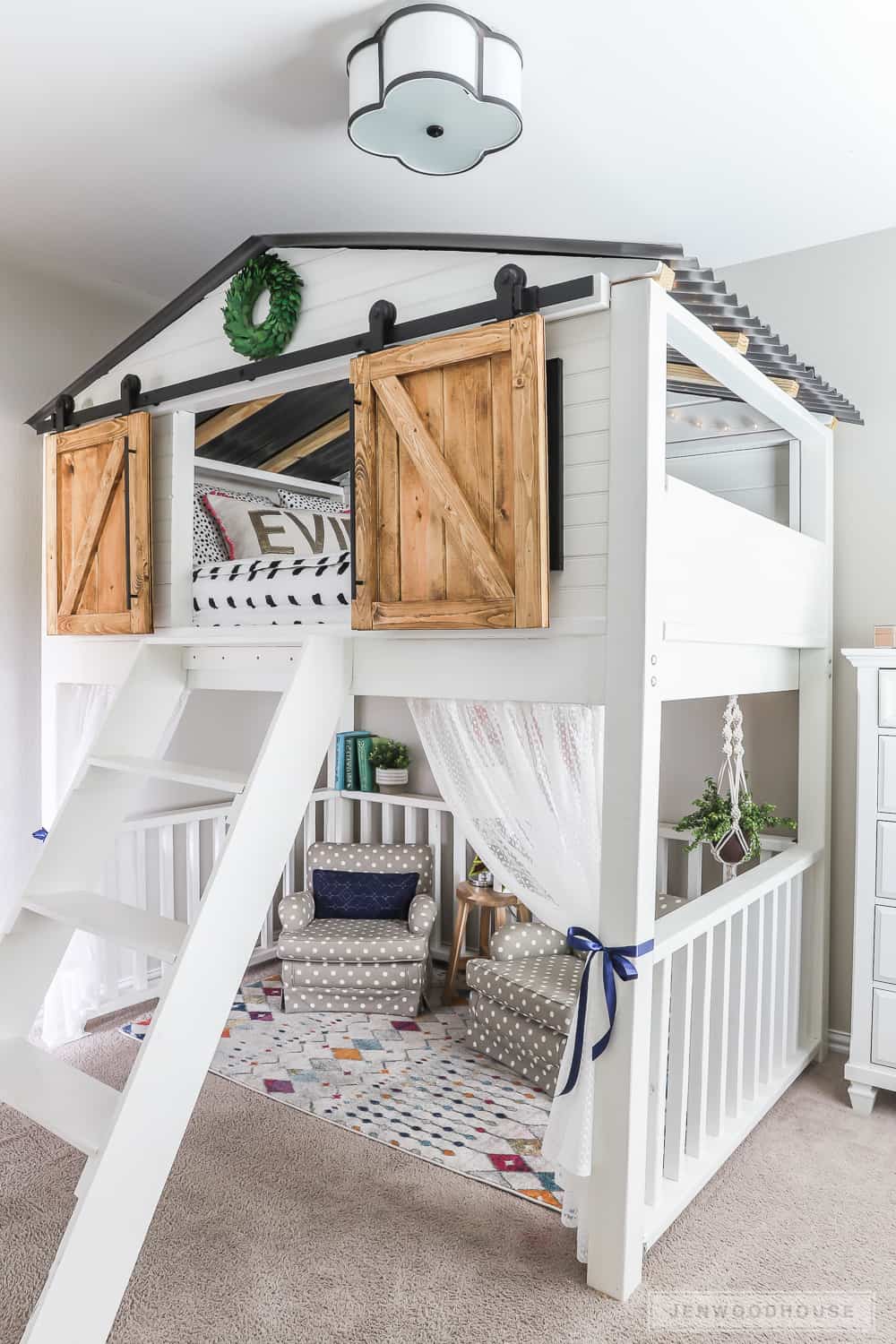 Sliding Barn Door Loft Bed