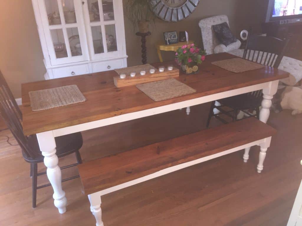 <strong>Vintage Style Farmhouse Table and Benches</strong>