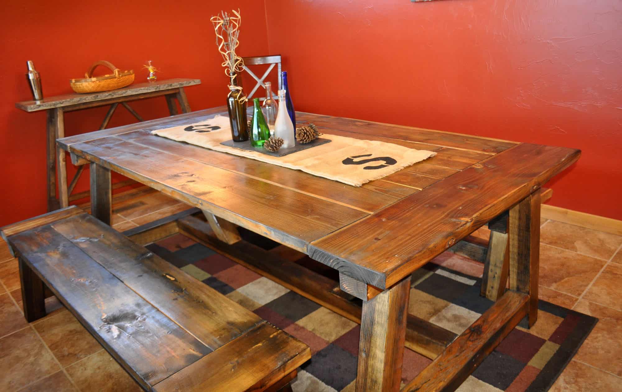 <strong>4x4 Farmhouse Table with Benches</strong>