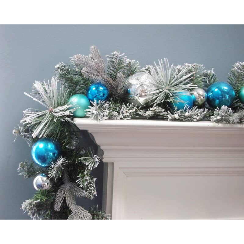 Make a Flocked Greenery and Ornament Garland