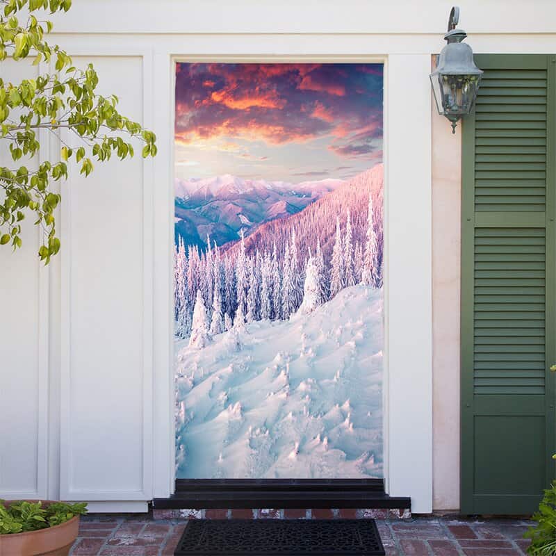 Hang a Wintry Door Mural