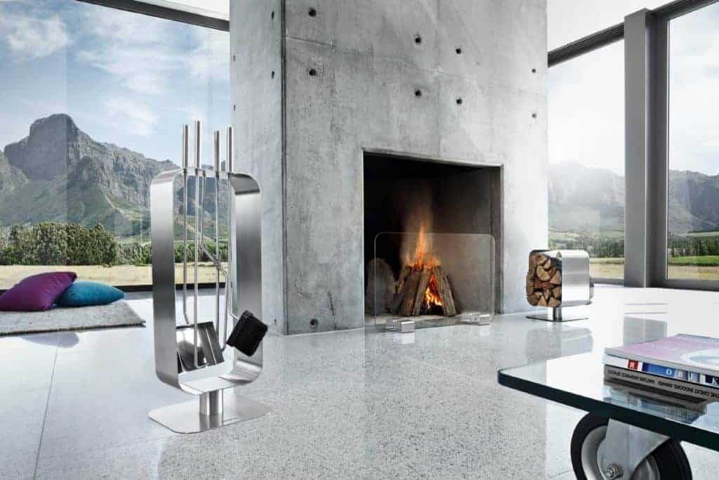 Go Modern and Industrial With a Sleek Concrete Fireplace