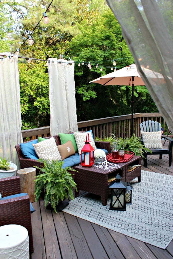 Hang Floating Curtains for Some Porch Privacy