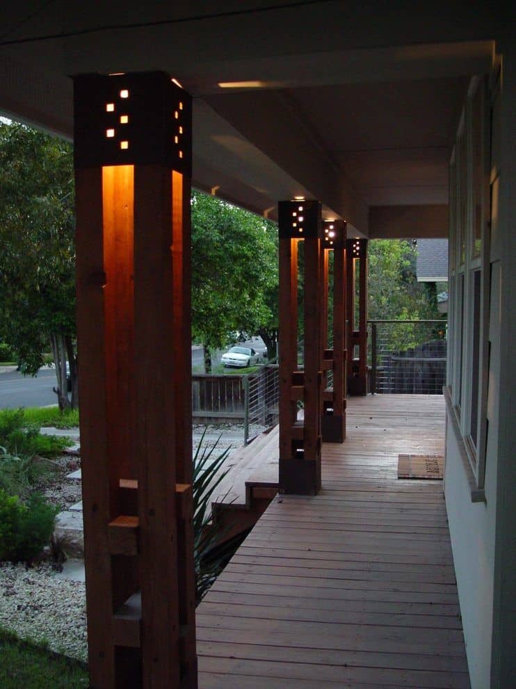 Porch Columns with Light in Them