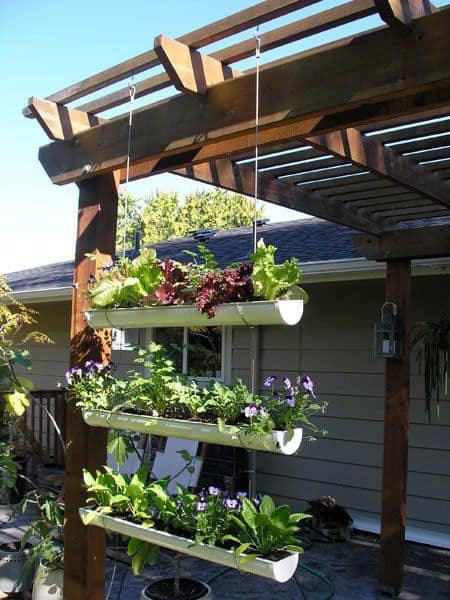 Build a Hanging Rain Gutter Garden Wall