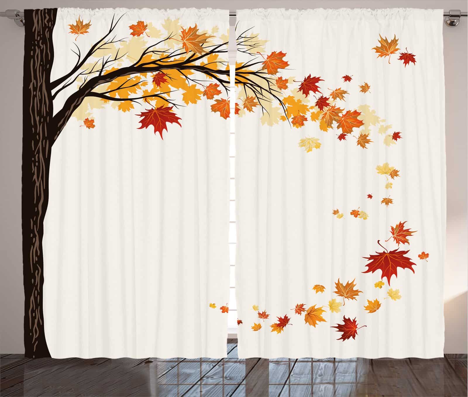 Add an Autumn Themed Mural Curtain Set