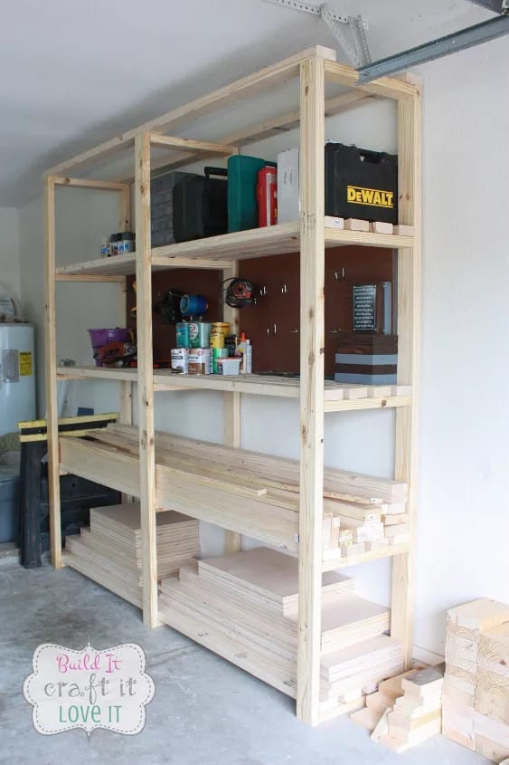 Sturdy Woodworking Tools and Supply Shelves