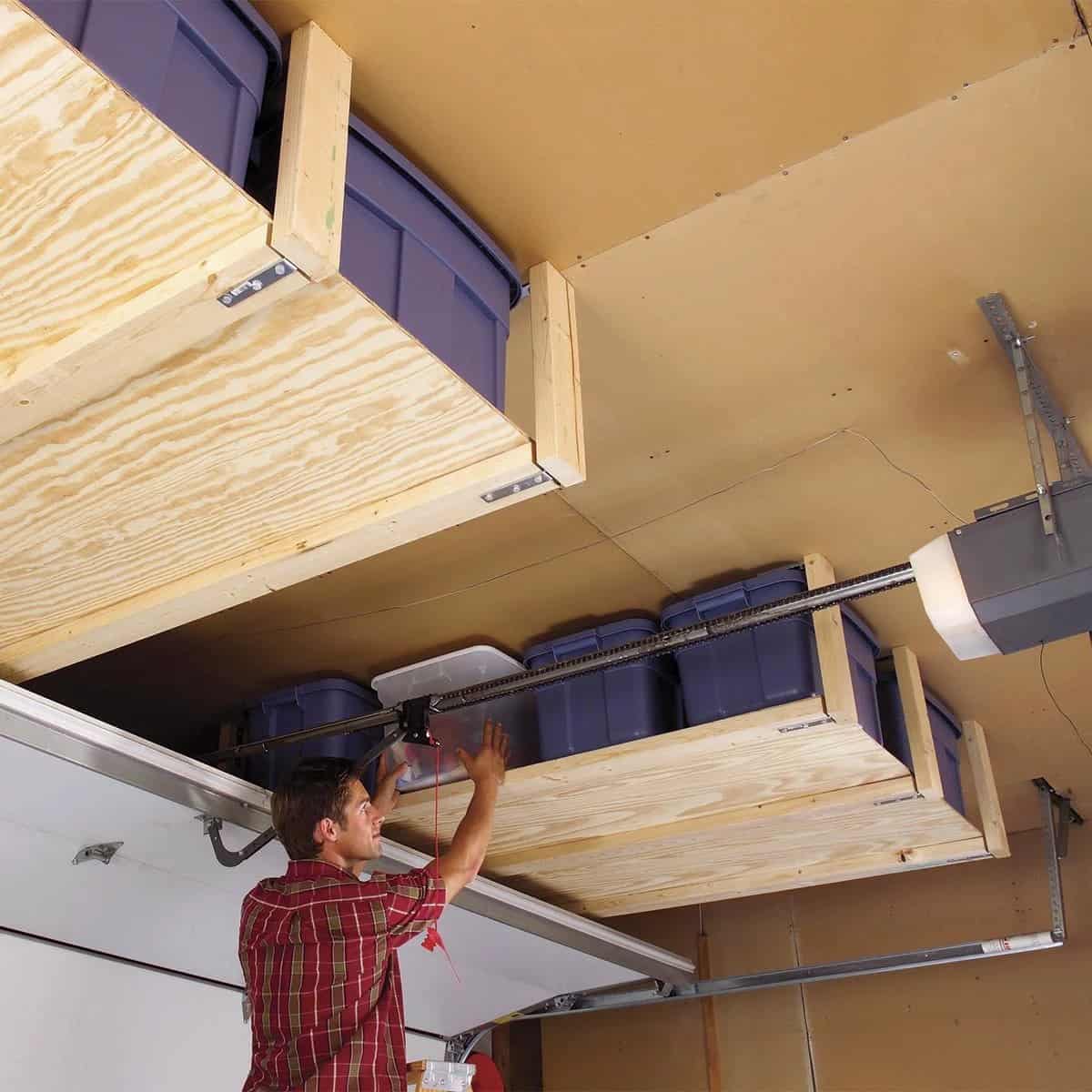 Plywood Ceiling Shelves