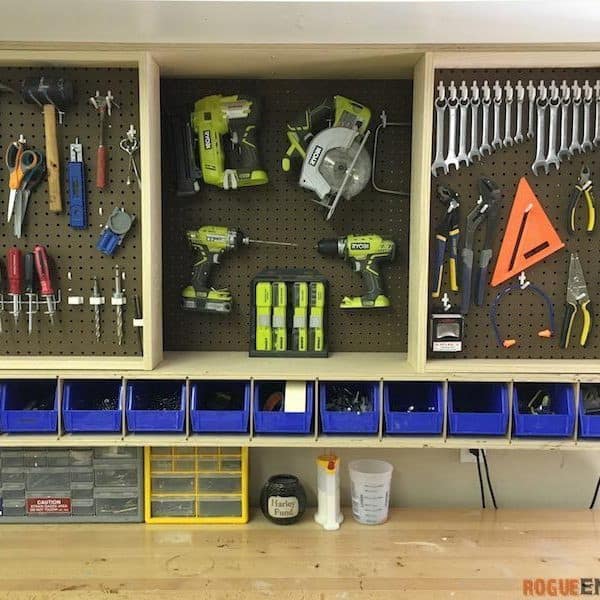Fold Out Pegboard Storage