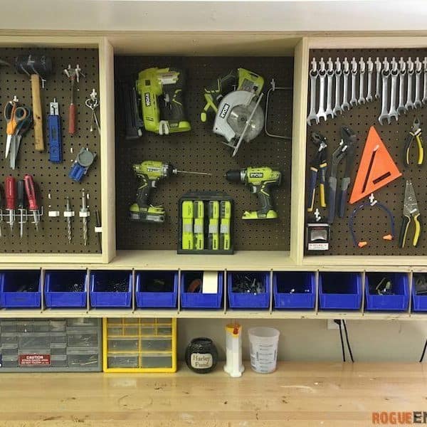 Fold Out Pegboard Storage