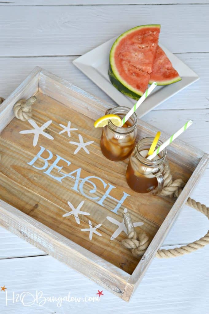 DIY Beach Tray with Rope Handles