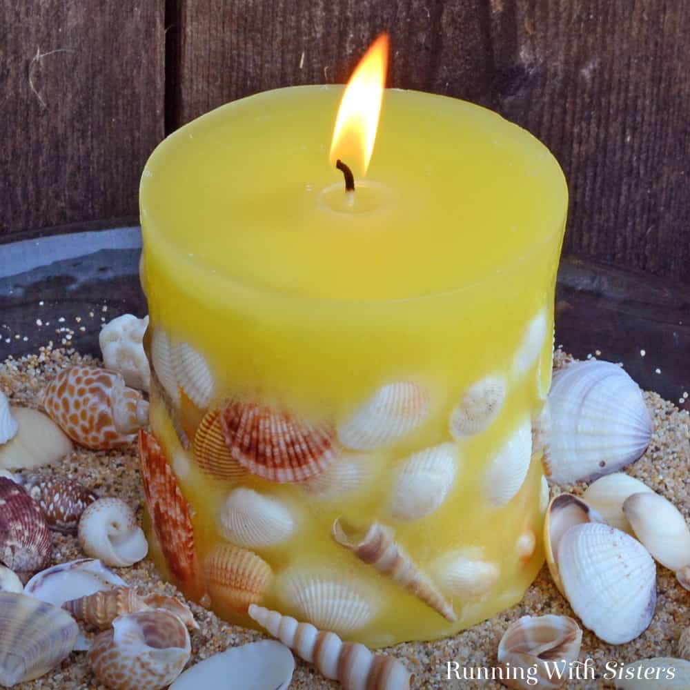 Homemade Designer Shell Candles