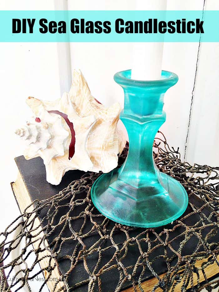 Sea Glass Candle Stick